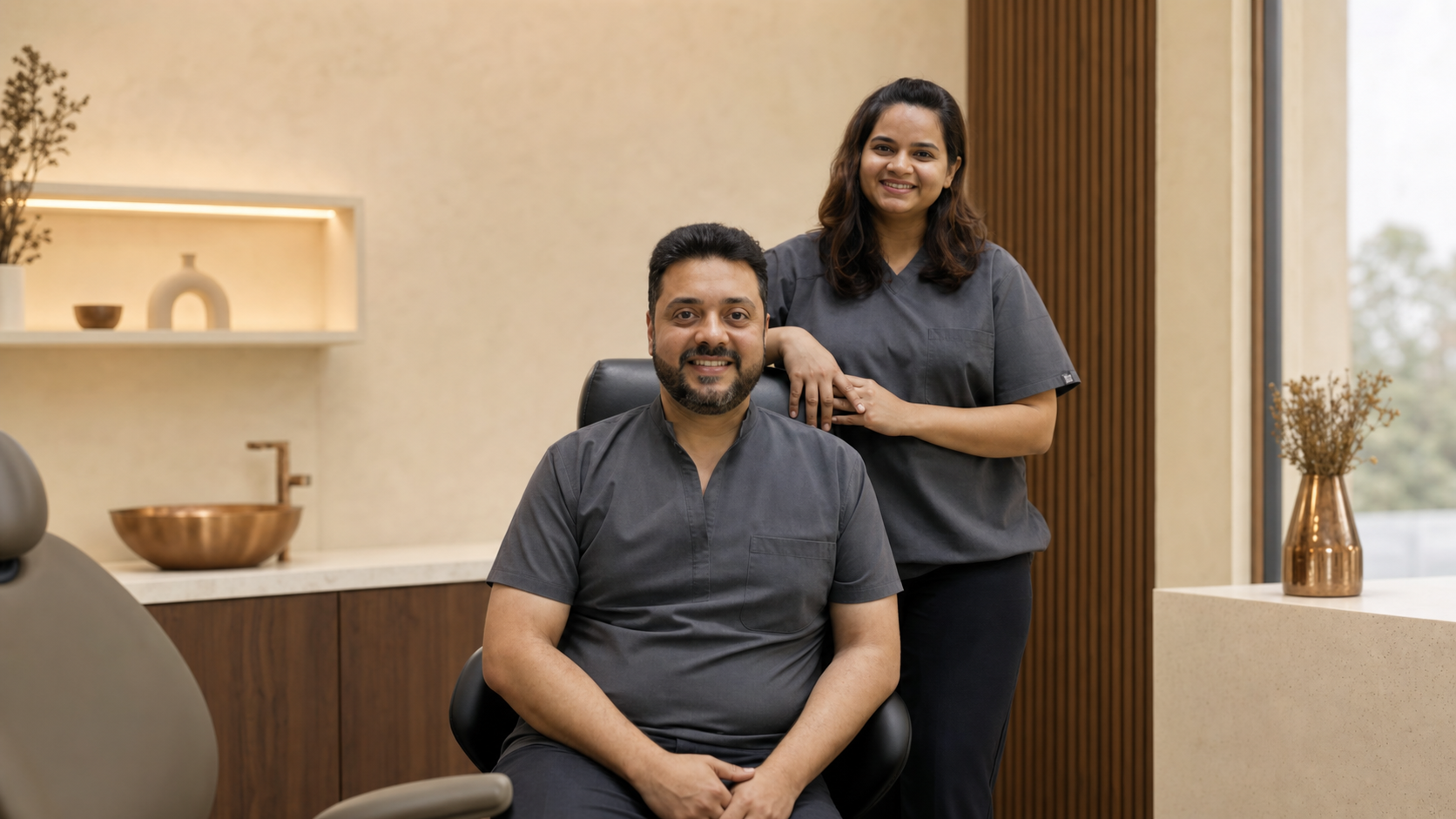 Dr Vinit Pandhi and Dr Priyanka Pandhi at The Curve Dental Solutions