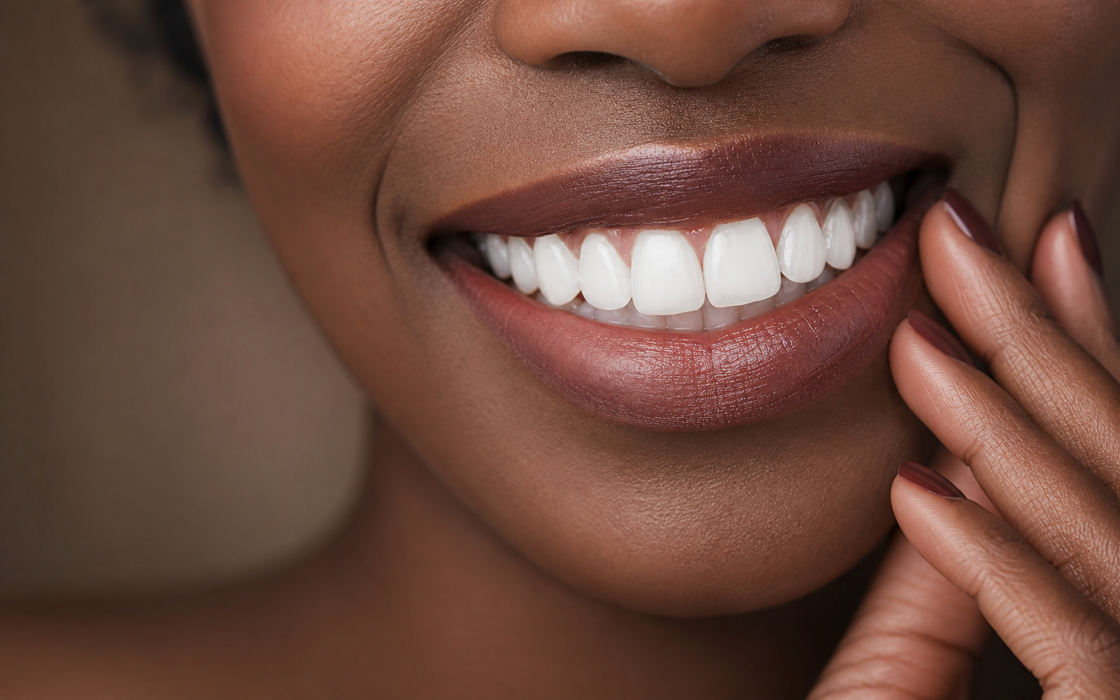 Bright natural smile after dental care