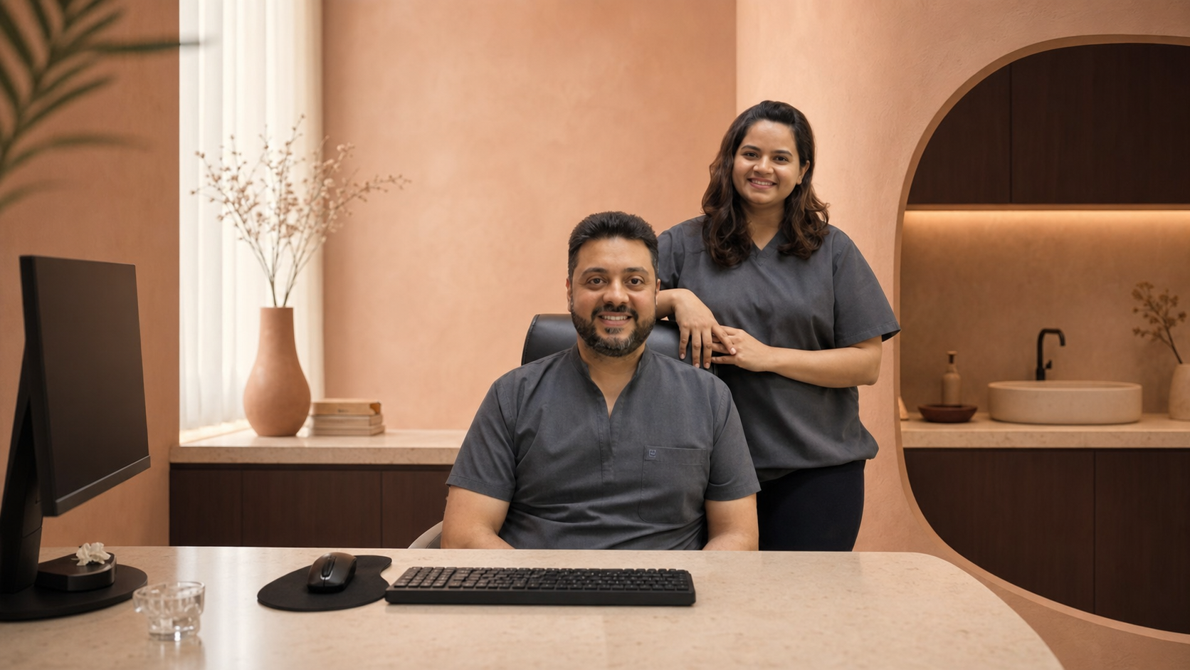 Dr Vinit and Dr Priyanka Pandhi in the Version 3 consultation studio